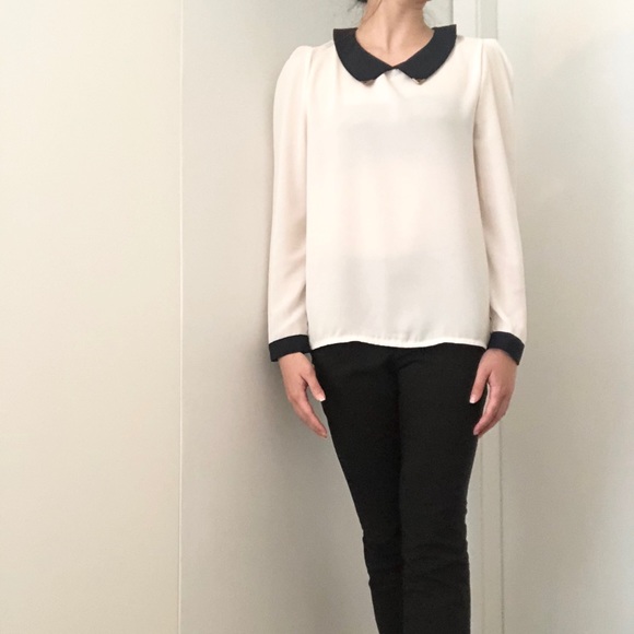 Long Sleeve White Chiffon Blouse - Picture 7 of 8